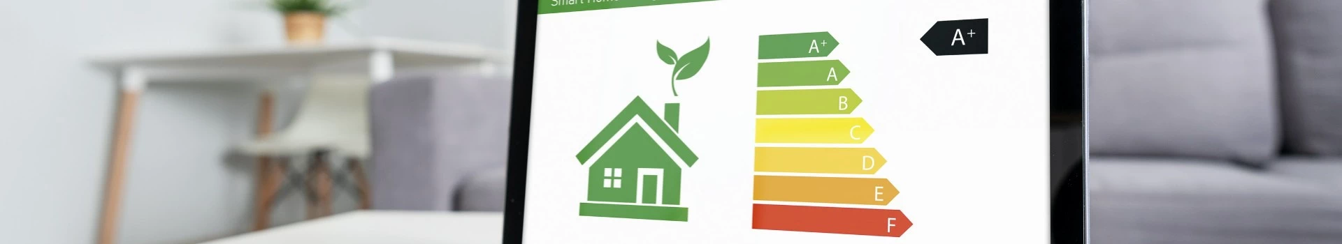 banner - ekran z oznaczeniami energooszczędności domu